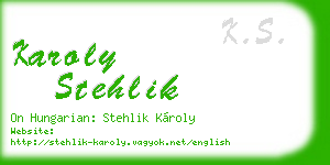 karoly stehlik business card